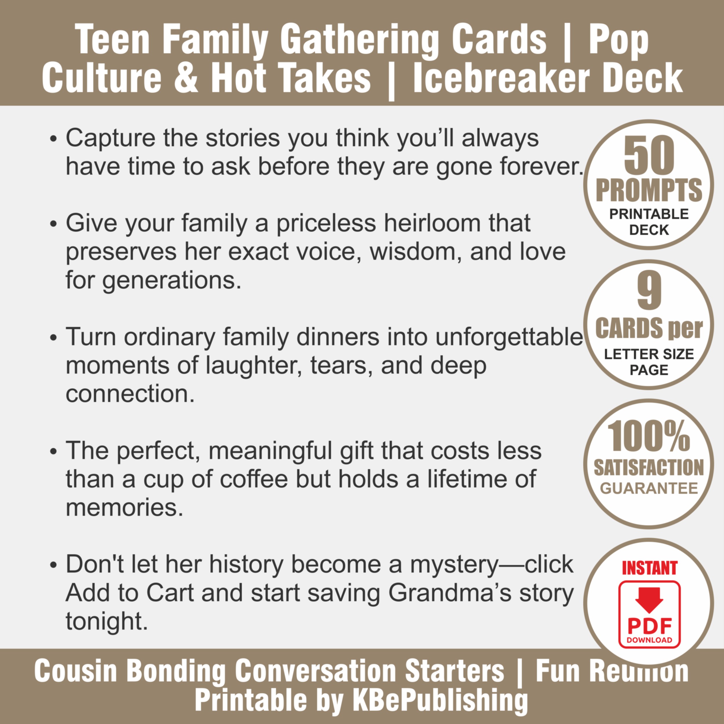 Cousins Catch-Up Game Deck: Teen & Young Adult Icebreakers | Printable PDF - View 2